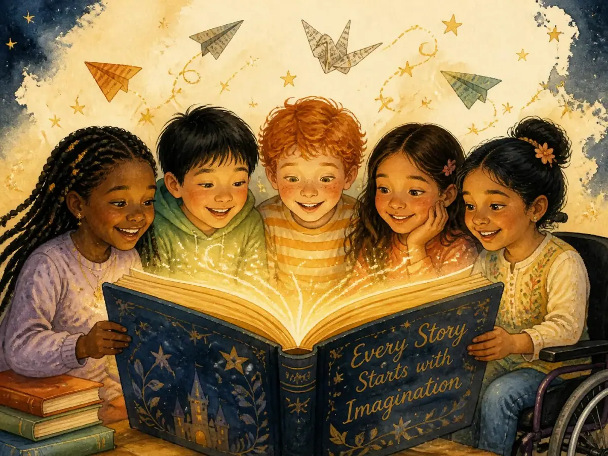 A family reading a personalized Once Upon A Hero book together