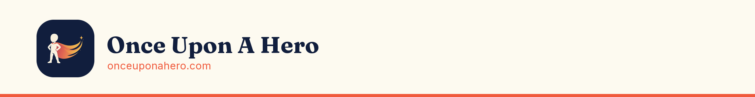 Letterhead header — Once Upon A Hero brand asset