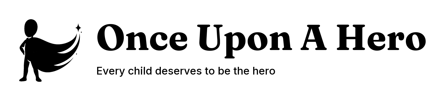 Horizontal — black — Once Upon A Hero brand asset