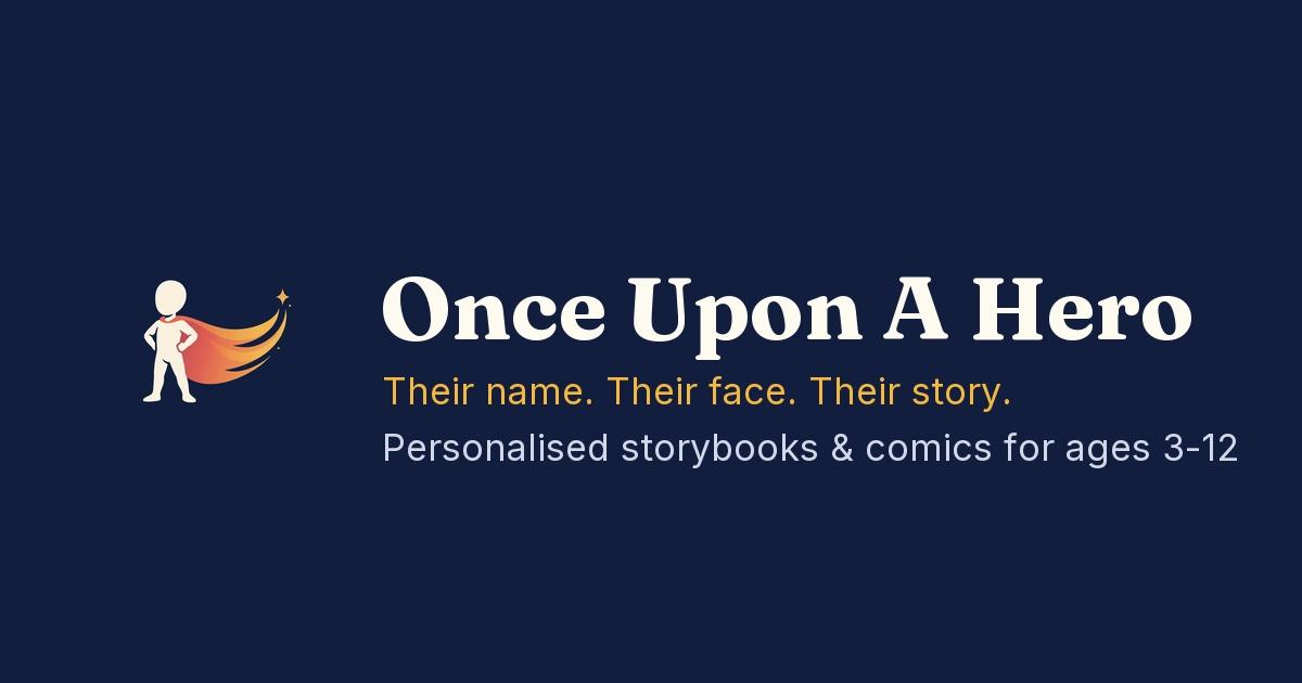 Social share banner — Once Upon A Hero brand asset